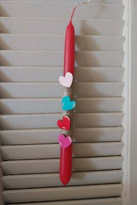 ΛΑΜΠΑΔΑ ΜΕ ΠΟΛΥΧΡΩΜΕΣ ΚΑΡΔΙΕΣ